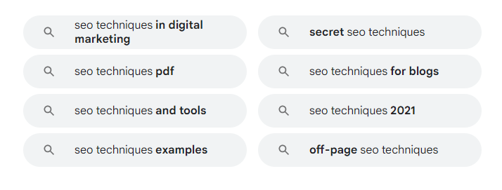 Related Searches SEO techniques_Image