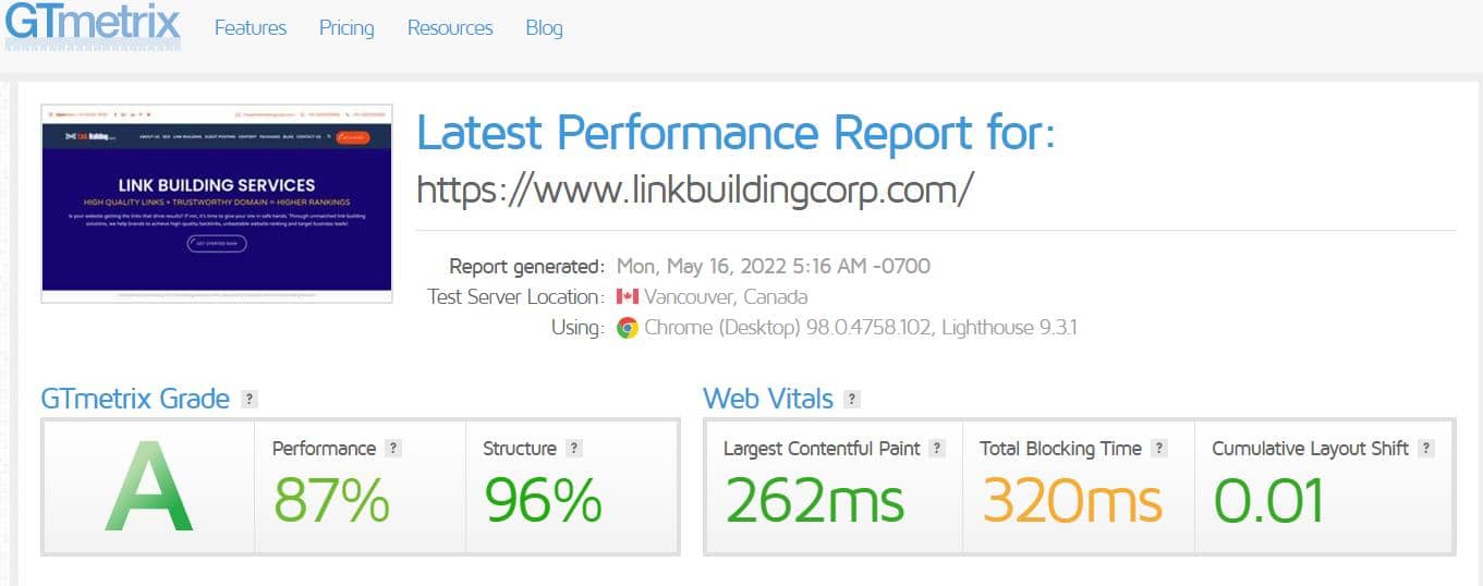 run a website quick speed test