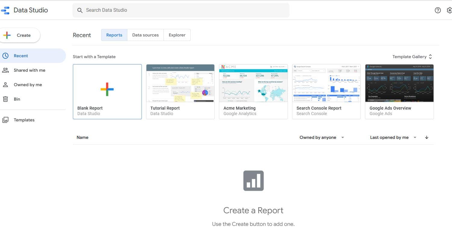 Google Data Studio Homepage_Image